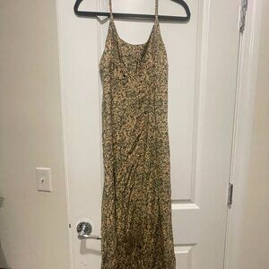 Maggie Lawrence Floral Leaf Print Flowy Maxi Dress — Size 10